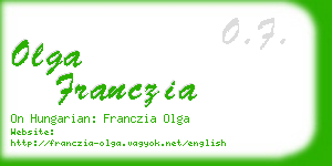 olga franczia business card